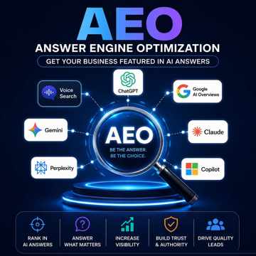 AEO - Answer Engine Optimization: get your business featured in AI answers across ChatGPT, Google AI Overviews, Gemini, Claude, Perplexity, Copilot & Voice Search